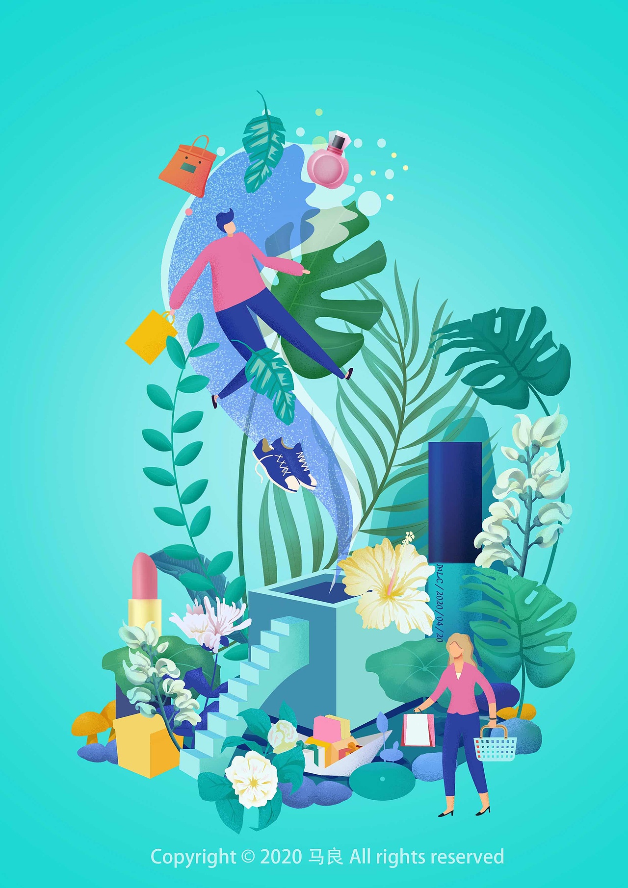 夏季插画（图ZMjA5NTc4NjA0） - 商业插画 - 站酷设计师马良C原创素材 - 站酷ZCOOL