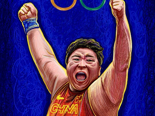 中国奥运健儿插画设计孙炳添