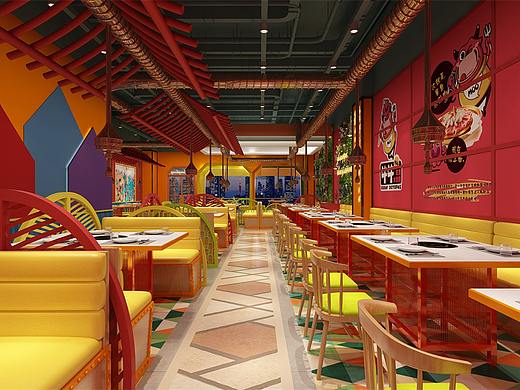 自助烧烤店装修效果图|烧烤店面装修效果图
