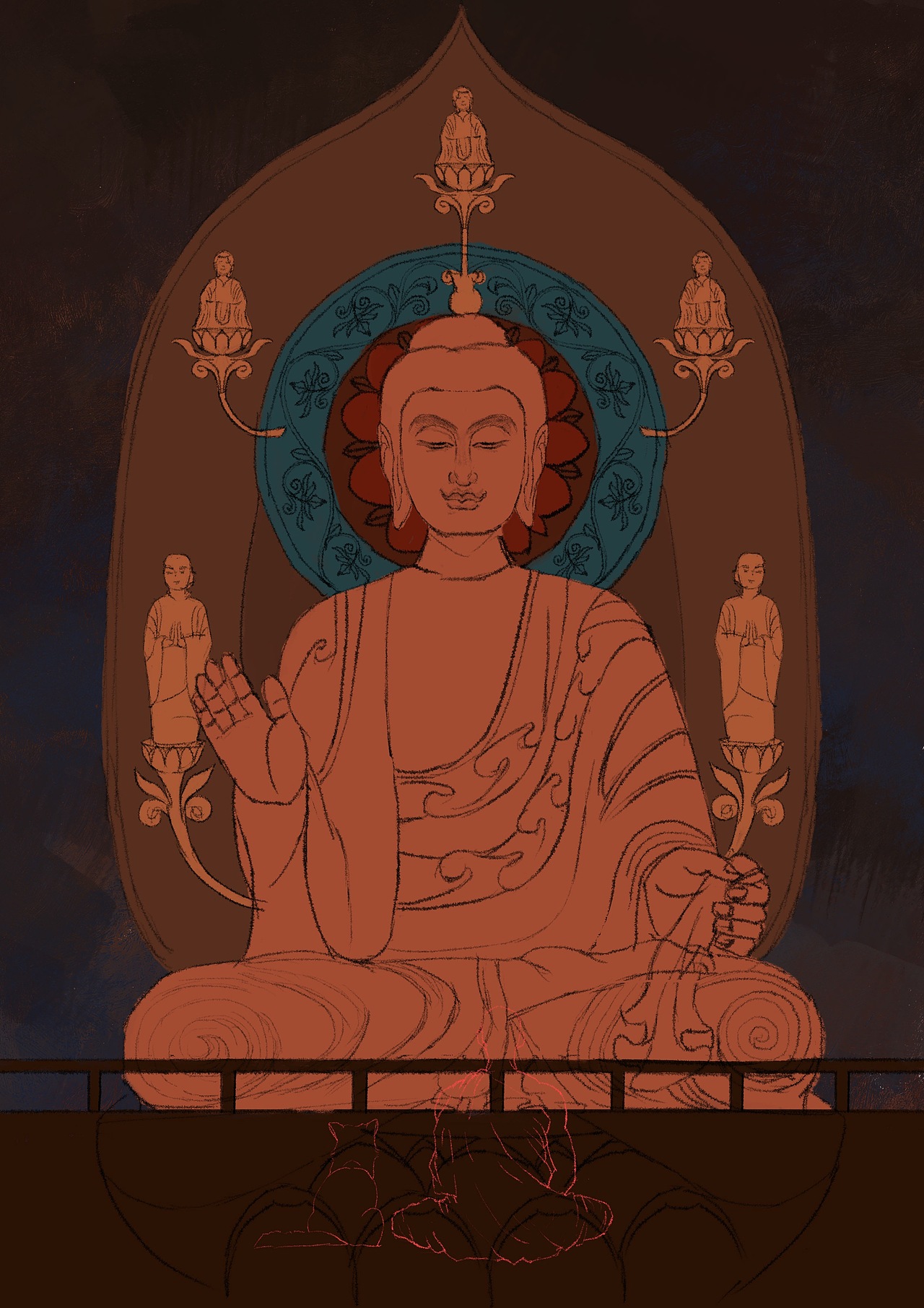 插画｜《狐狸报恩》（图ZMzM1Njc1ODc2） - 绘画 - 站酷设计师艳公子原创素材 - 站酷ZCOOL