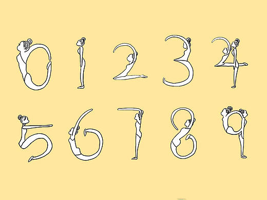 女版人体形状阿拉伯数字造型0-1-2-3-4-5-6-7-8-9