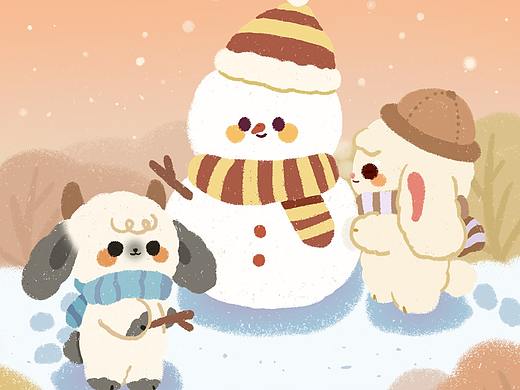 堆雪人~~（個(gè)人主頁-ZNTcwMjM3NTY=） - 商業(yè)插畫 - 站酷設(shè)計(jì)師milkyaaa原創(chuàng)素材 - 站酷ZCOOL