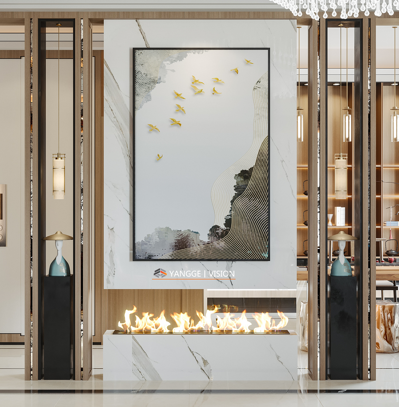 中式客厅（图ZMjA0MDYxNjk2） - 家装设计 - 站酷设计师画图小哥原创素材 - 站酷ZCOOL