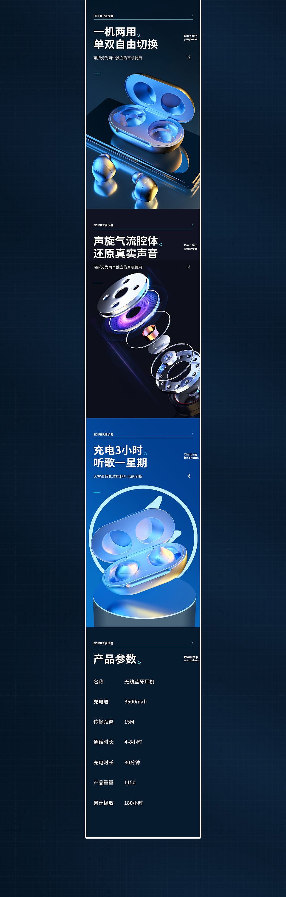 2024-蓝牙耳机详情页渲染（图ZMzYwODE0MzY4） - 电商 - 站酷设计师小沐qwq原创素材 - 站酷ZCOOL