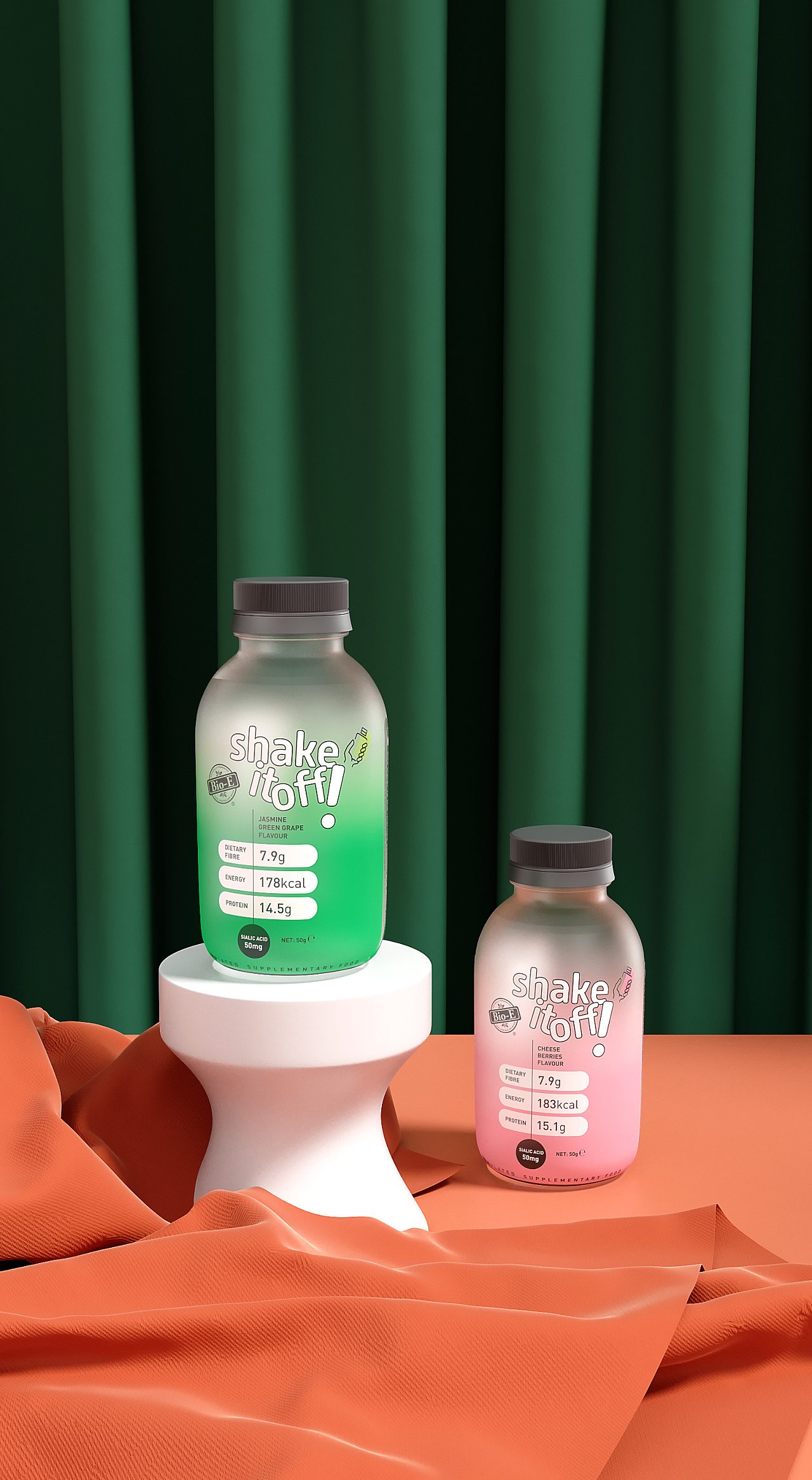 shake it 代餐摇摇奶昔包装设计 场景设计