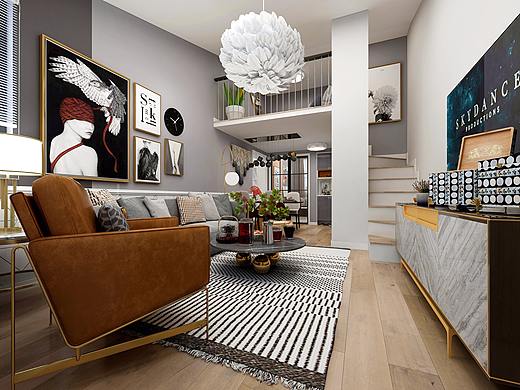 黑白灰格调小复式