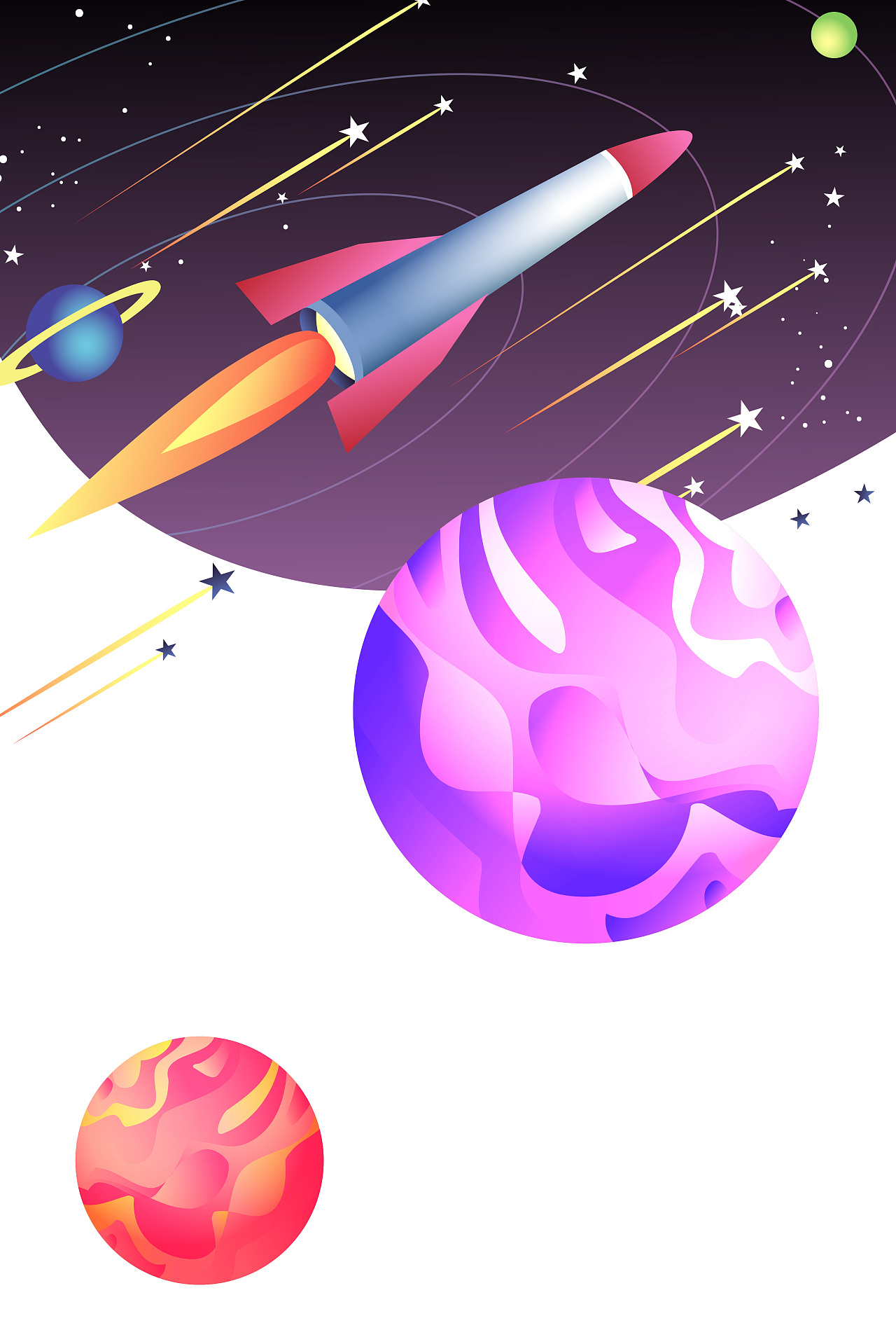 科技概念星空幻想手绘插画|插画|商业插画|我们都是素人 - 原创作品
