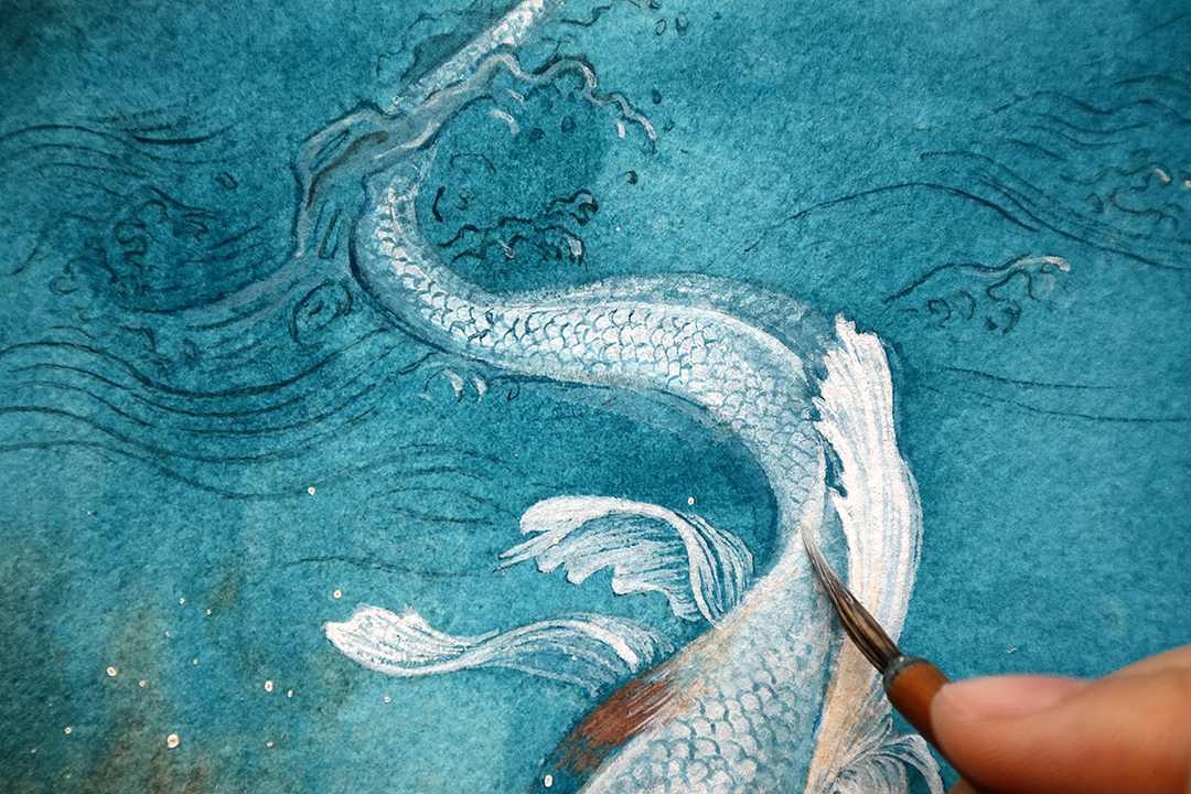 原创｜一条属于水中非鱼非蛇的怪蛟（图ZNzk3NTY5MzI=） - 绘画 - 站酷设计师阿呜有几画原创素材 - 站酷ZCOOL