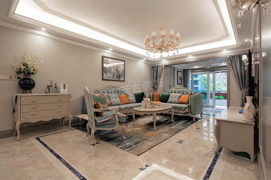 约克郡悦水岸装修,法式风格大平层设计,渝北天古装饰