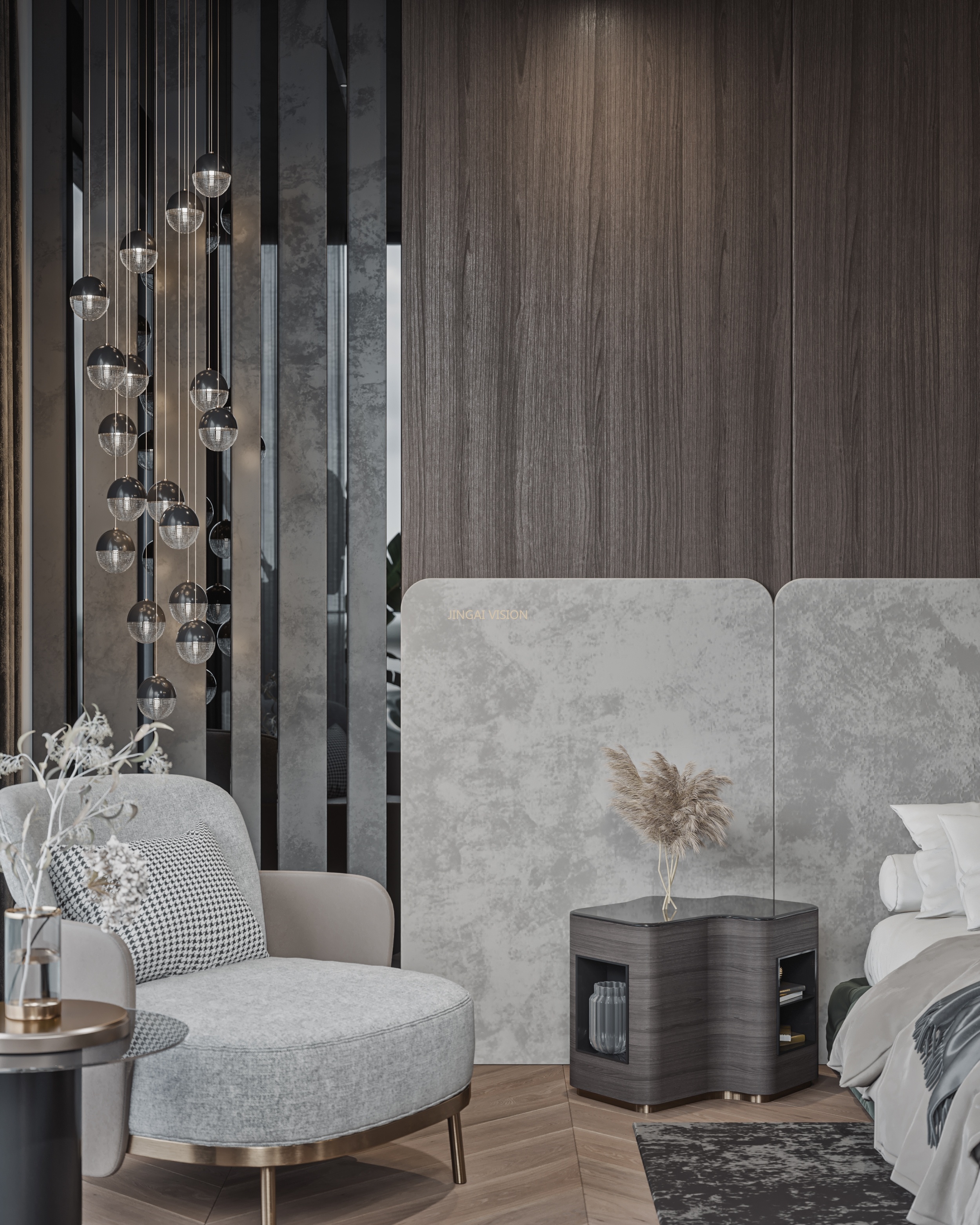 意式暗黑轻奢案例|空间|家装设计|金该效果图官方账 - 原创作品