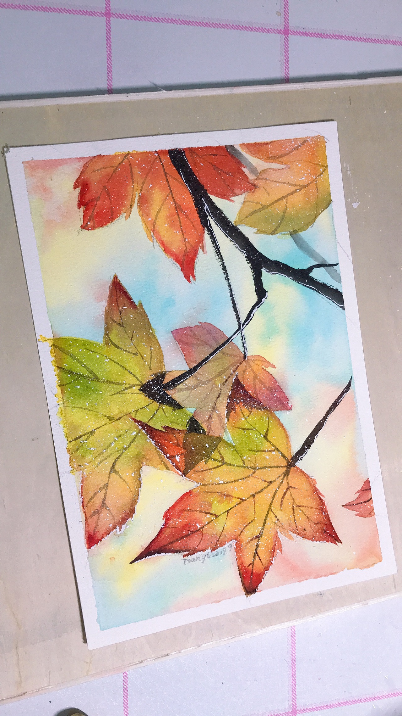 16k水彩枫叶|纯艺术|绘画|z71199807_原创作品-站酷zcool