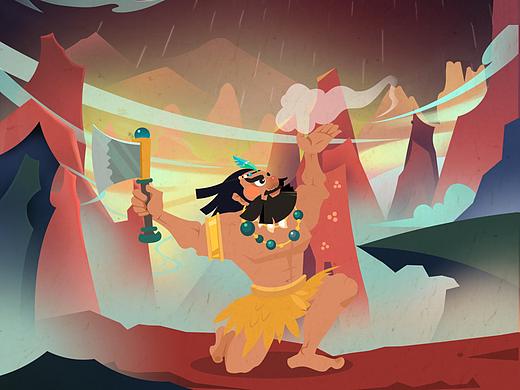 盤古開天劈地（個人主頁-ZNTY4ODQ3MjA=） - 兒童插畫 - 站酷設計師釉里原創(chuàng)素材 - 站酷ZCOOL