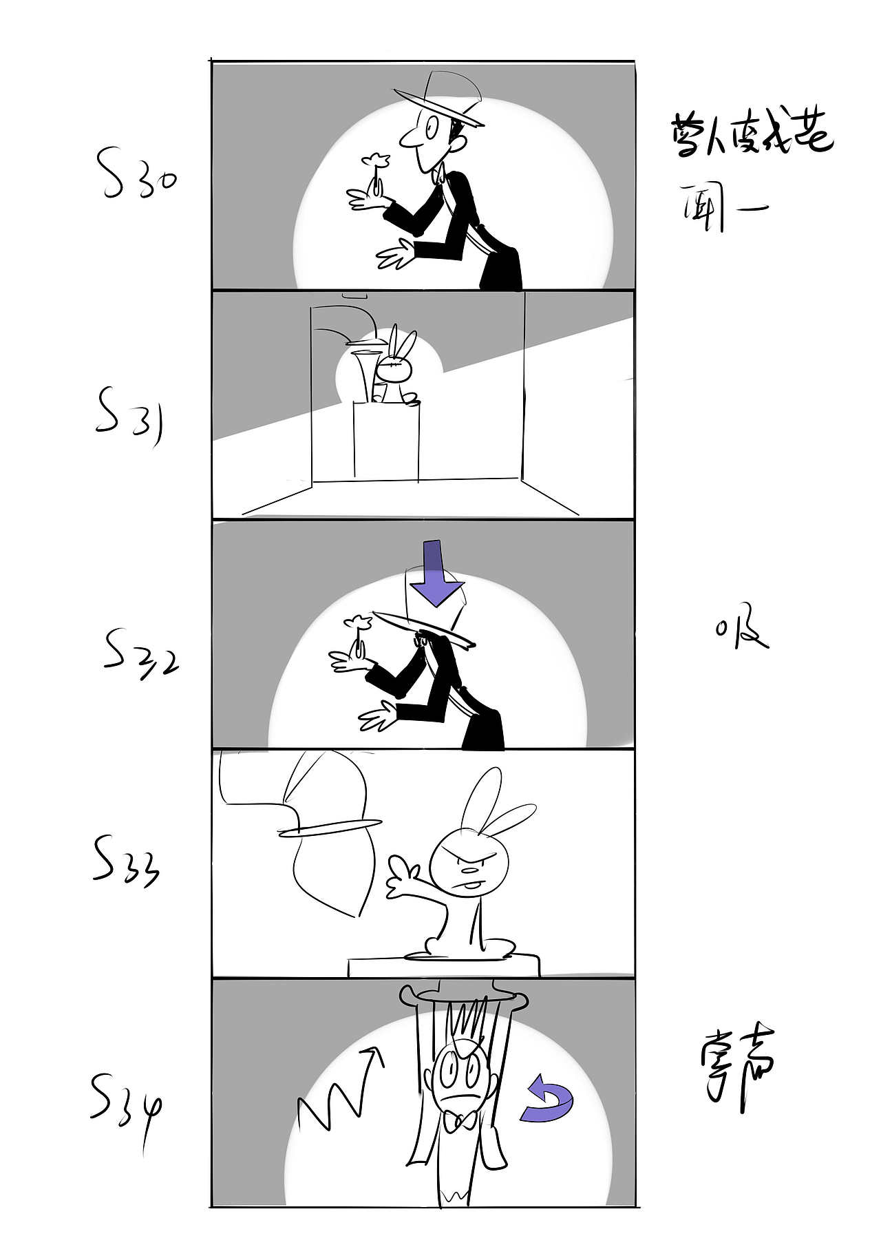 魔术师与兔子分镜临摹