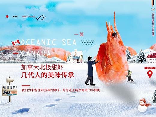 北极甜虾深海虾微观小人