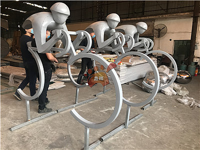 动感单车雕塑_公园户外主题性运动雕塑【安装案例】