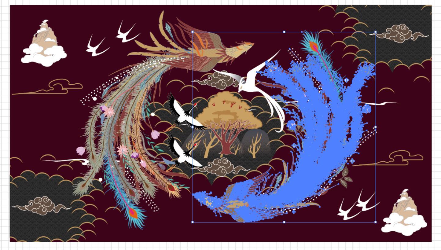 国潮来袭凤凰茶包装插画设计