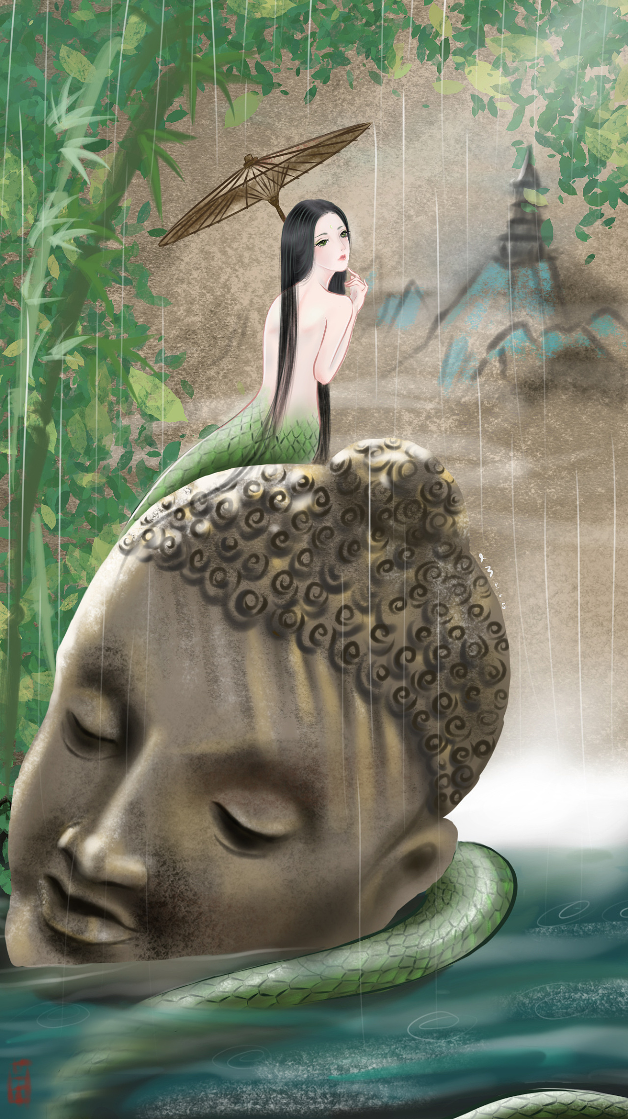 青蛇|插画|创作习作|苗喵8 - 原创作品 - 站酷 (zcool)