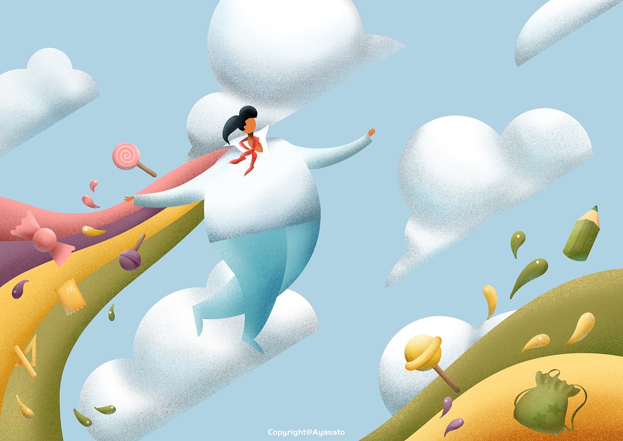 扁平风噪点插画——六一儿童节