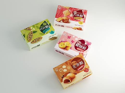 茶食品包装设计系列-巧叶酥-沱茶酥-方块酥-蝴蝶酥