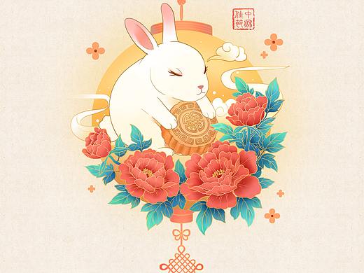《兔月》中秋创意商业插画