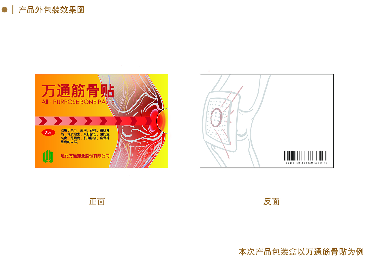 万通筋骨贴包装盒设计