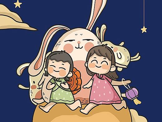 人月两团圆（个人主页-ZNDgwNDc0MTY=） - 儿童插画 - 站酷设计师kiki818原创素材 - 站酷ZCOOL