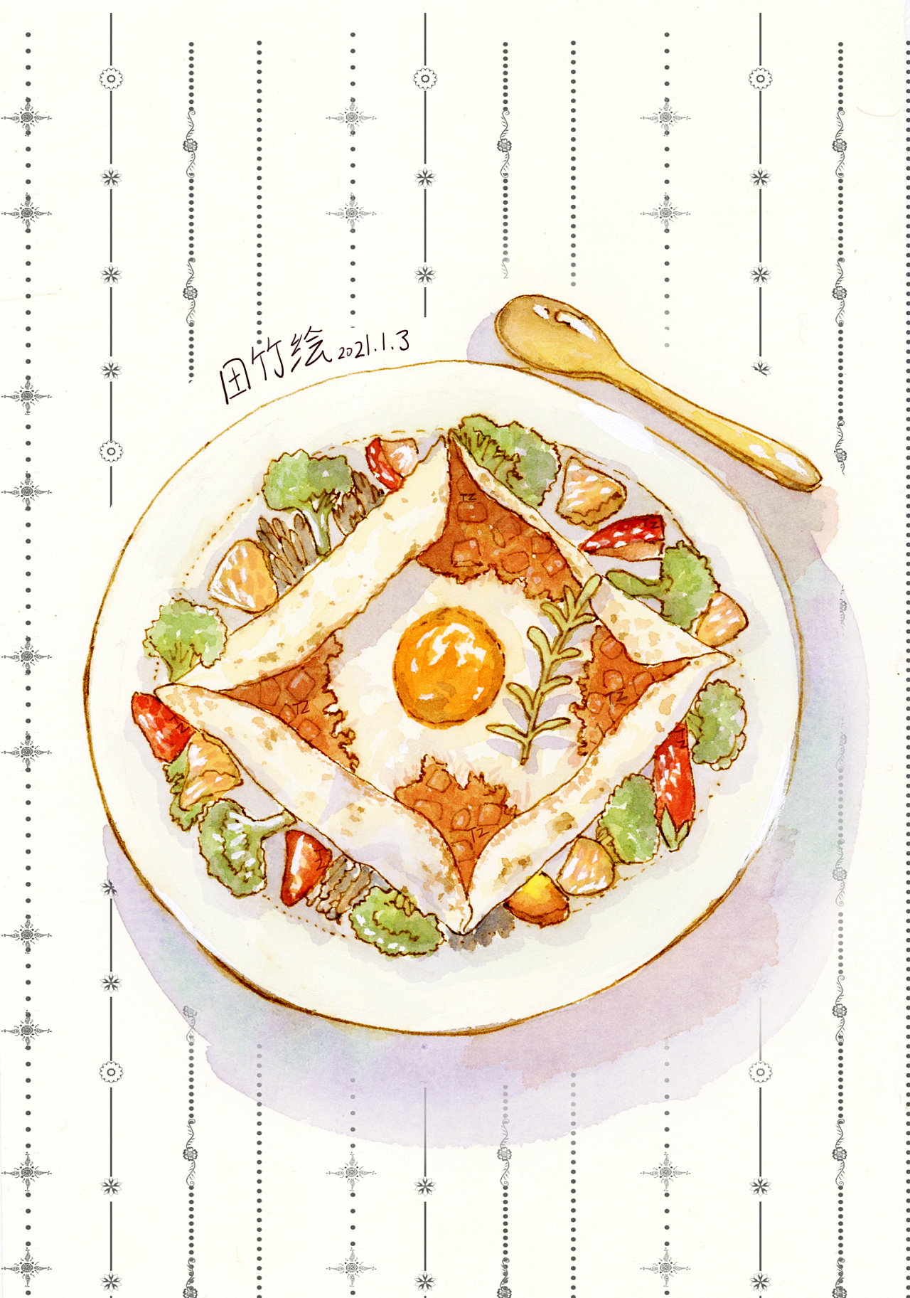 水彩美食系列画稿多图|插画|创作习作|田禾绘画 - 原创作品 - 站酷