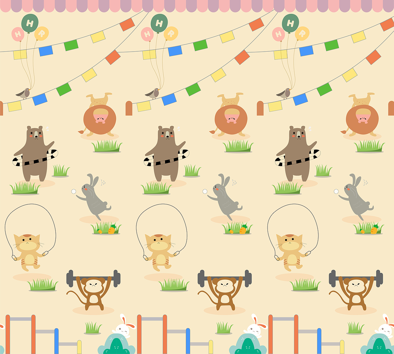 2018火火兔宝宝爬行垫图案设计