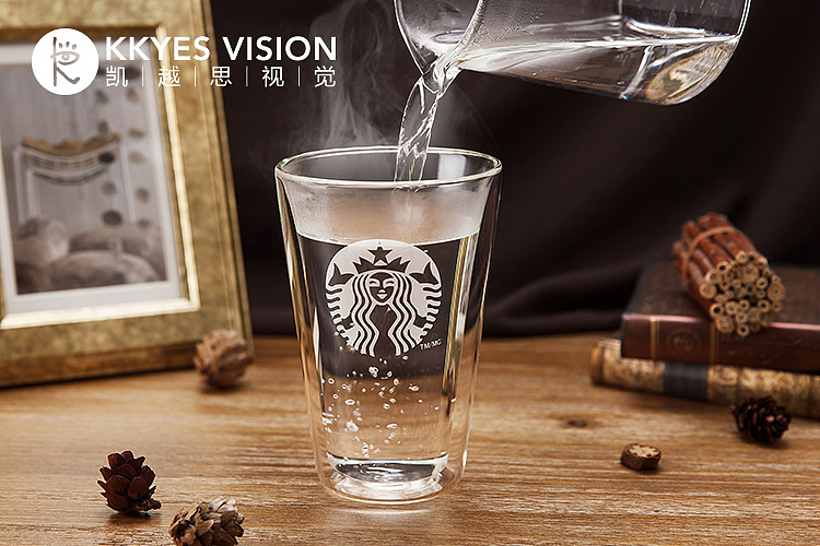 星巴克咖啡杯 双层玻璃杯 水杯 茶杯 杯子 静物拍摄产品图片摄影