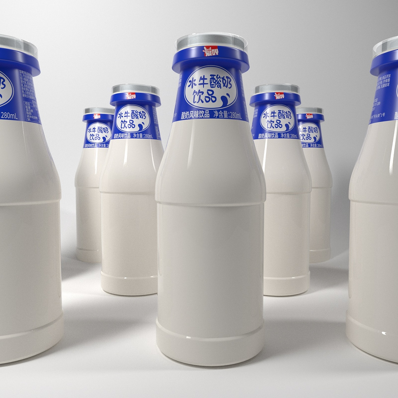 爱吖水牛酸奶饮品|三维|产品|爆品设计 - 原创作品 - 站酷 (zcool)