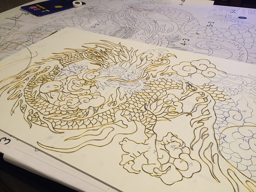 景泰蓝工艺画——广汉雒城汇屏风设计