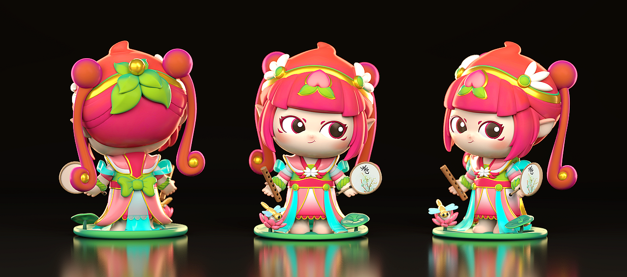 身体部分为普通涂装,渐变涂装,部分珠光,身上缎带丝巾部分,蜻蜓翅膀为透明件渐变涂装