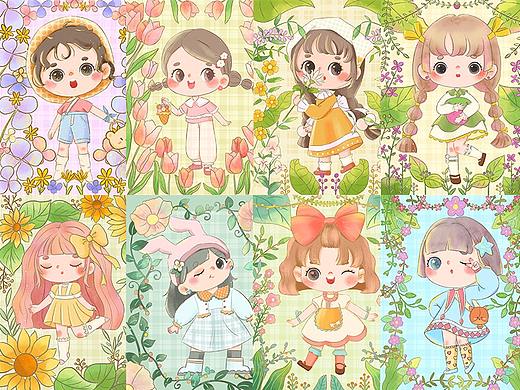 Q版花与小孩