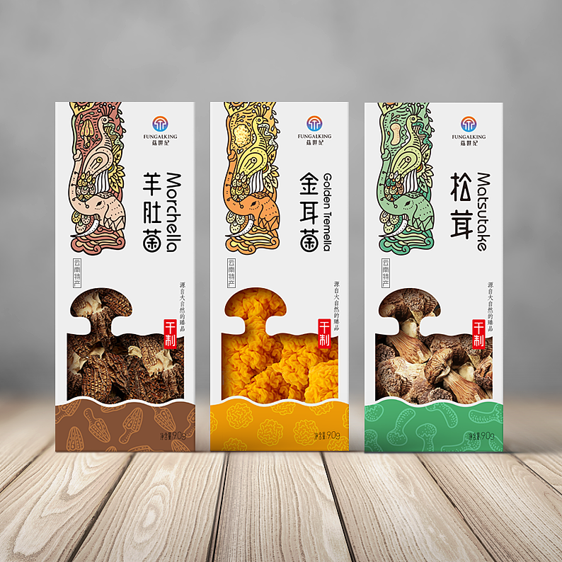 菇世纪品牌及系列包装 所属企业:云南菌视界生物科技有限公司 设计:博