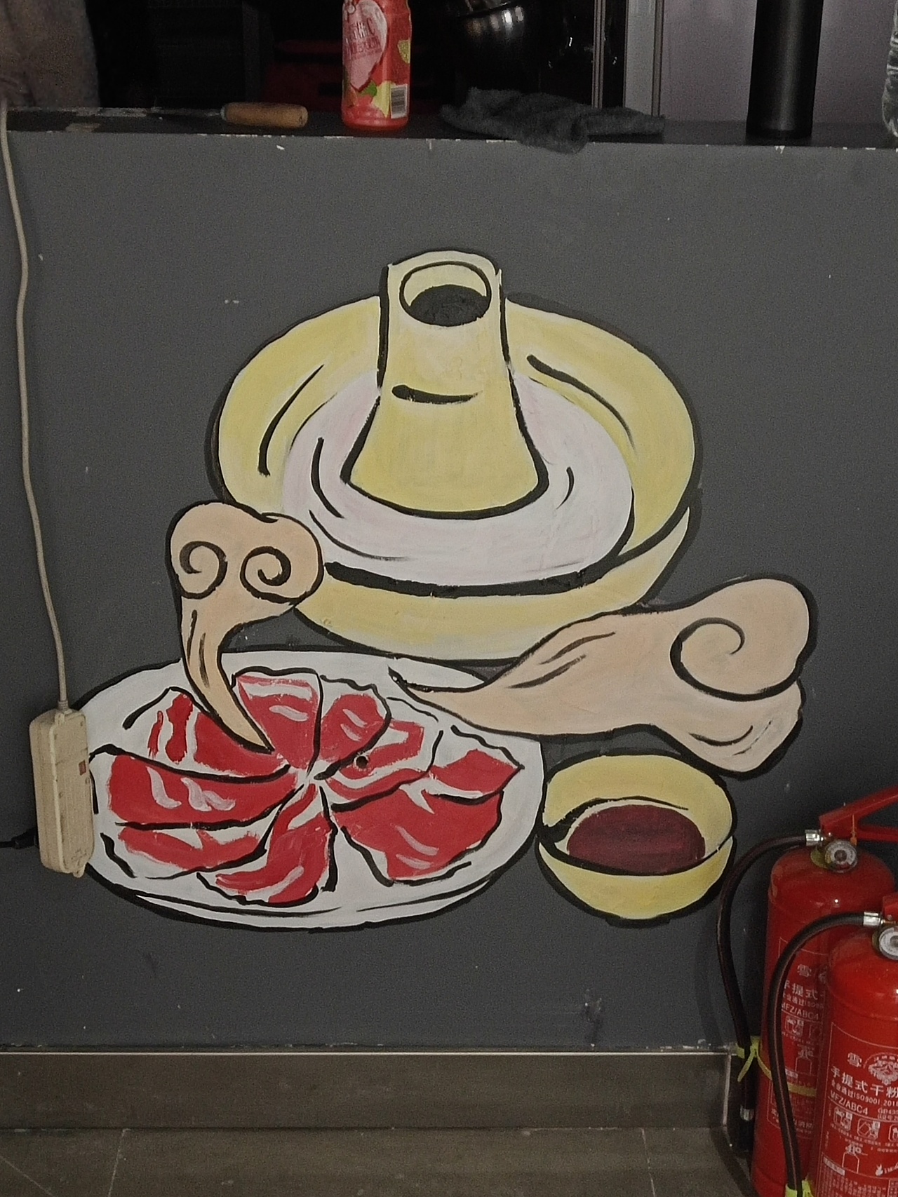 应邀绘制长春某火锅店彩绘