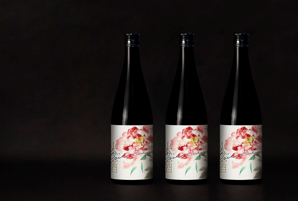 纯酿米酒 白酒 大米 糯米 插画手绘 特产食品 包装设计