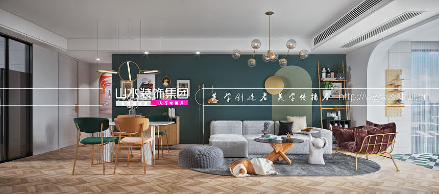 公元天下120平方混搭装修效果图（图ZMjA5NTYyMDc2） - 家装设计 - 站酷设计师山水装饰赵晓红原创素材 - 站酷ZCOOL