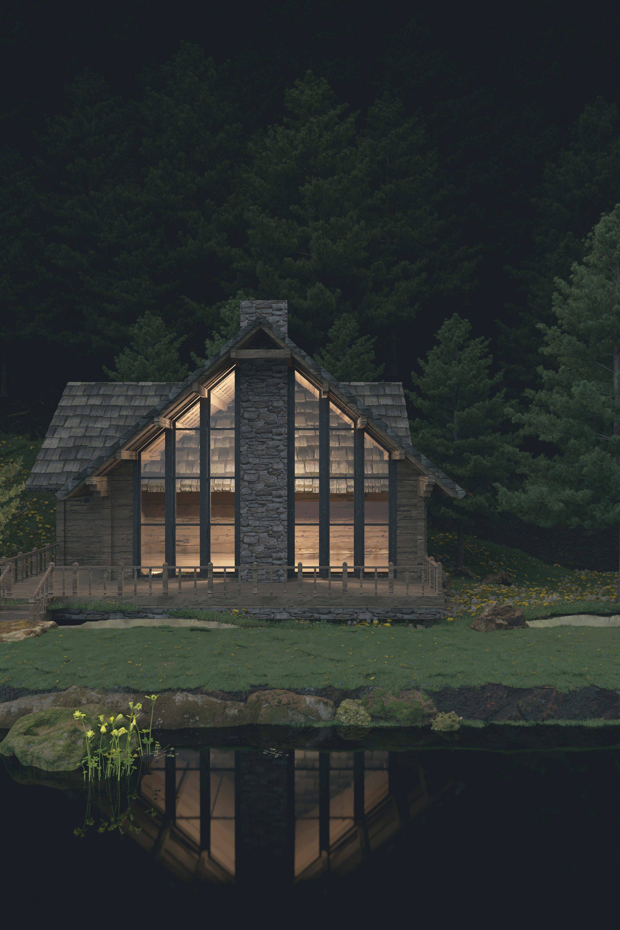 森林小屋|空间|建筑设计|像素互动 - 原创作品 - 站酷 (zcool)