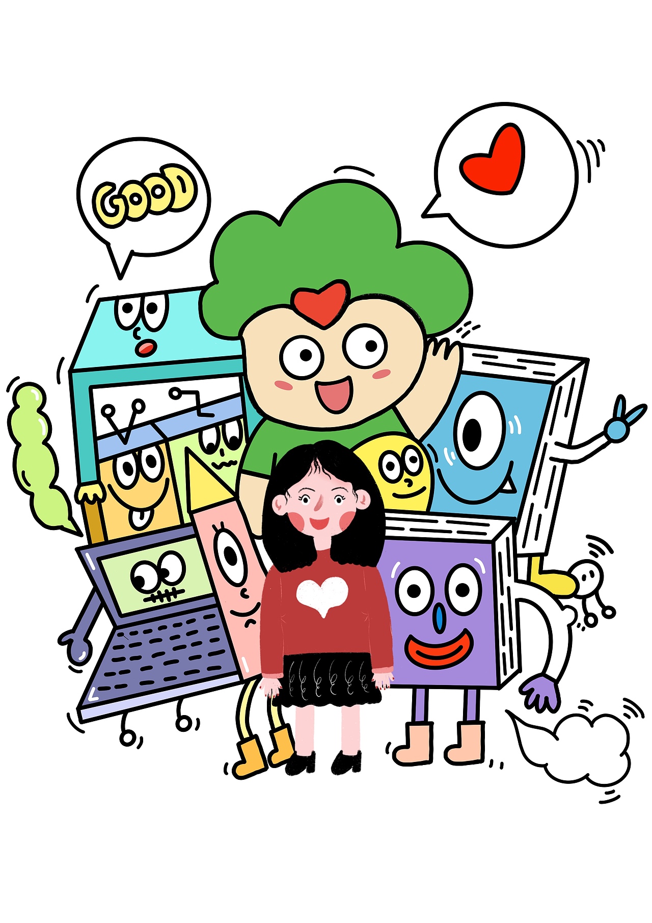 《my teacher》儿童绘本（图ZMTc2OTY0NjQw） - 绘本 - 站酷设计师playbluee原创素材 - 站酷ZCOOL