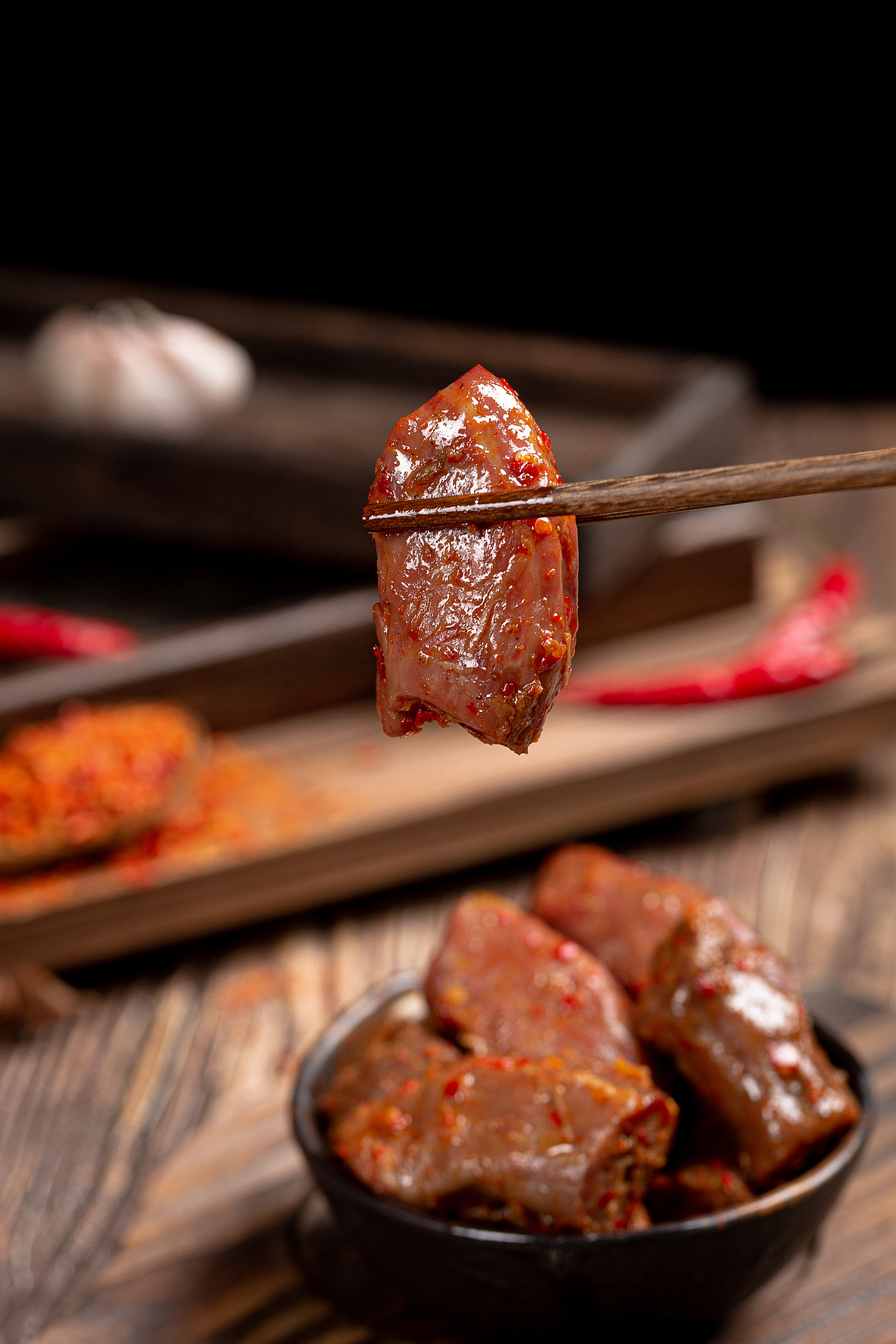 藤椒味鸭脖子拍摄