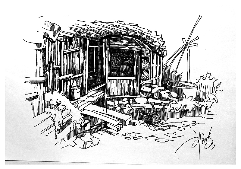 速写范例——乡村之旅