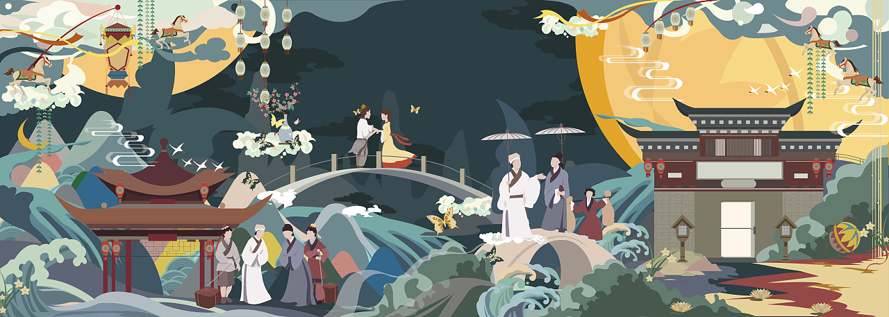 西湖十景---毕业设计展览(图ZNTA4Mzk3ODg=) - 商业插画 - 站酷设计师芥末洋葱原创素材 - 站酷ZCOOL