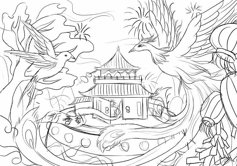 国风插画凤凰燕子国潮包装插画（图ZMjMzODE5ODky） - 商业插画 - 站酷设计师村花二毛啊原创素材 - 站酷ZCOOL