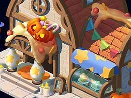 欧美卡通风格—万圣节下的糖果店欧美休闲类游戏~