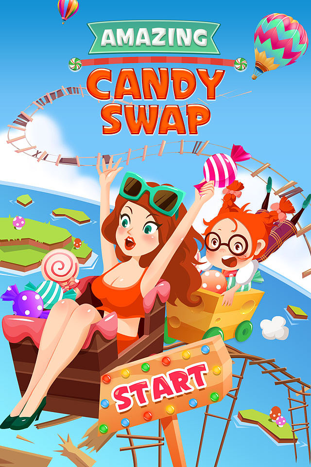 糖果三消游戏《candy rush》ui和封面设计