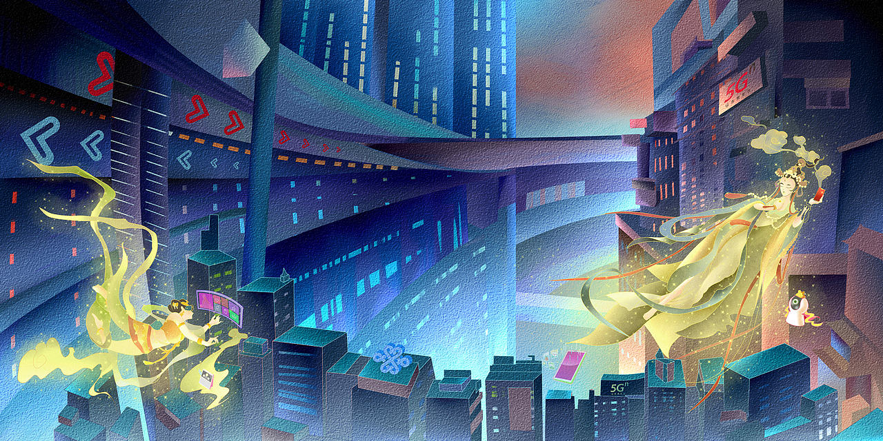 联通厚涂海报一组（图ZMjYwNTkyMjQ4） - 商业插画 - 站酷设计师暴躁Matthew原创素材 - 站酷ZCOOL