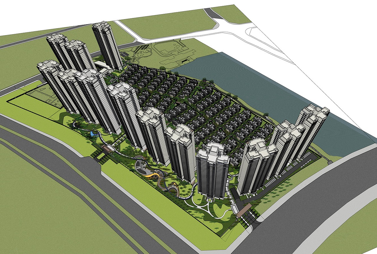 信业阳光城檀悦大区景观SU模型下载（图ZMjczMzU2Mzky） - 景观设计 - 站酷设计师素模网原创素材 - 站酷ZCOOL