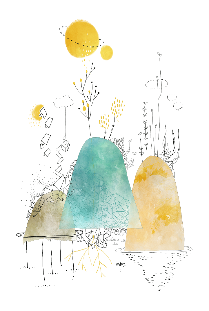 山有木兮木有枝 ,小清新北欧客厅装饰画