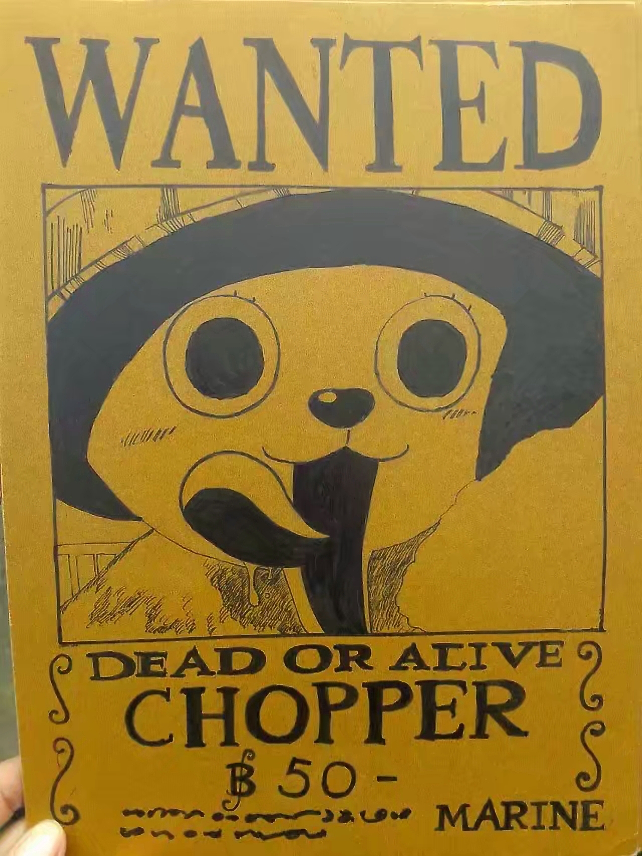 手绘海贼王通缉令