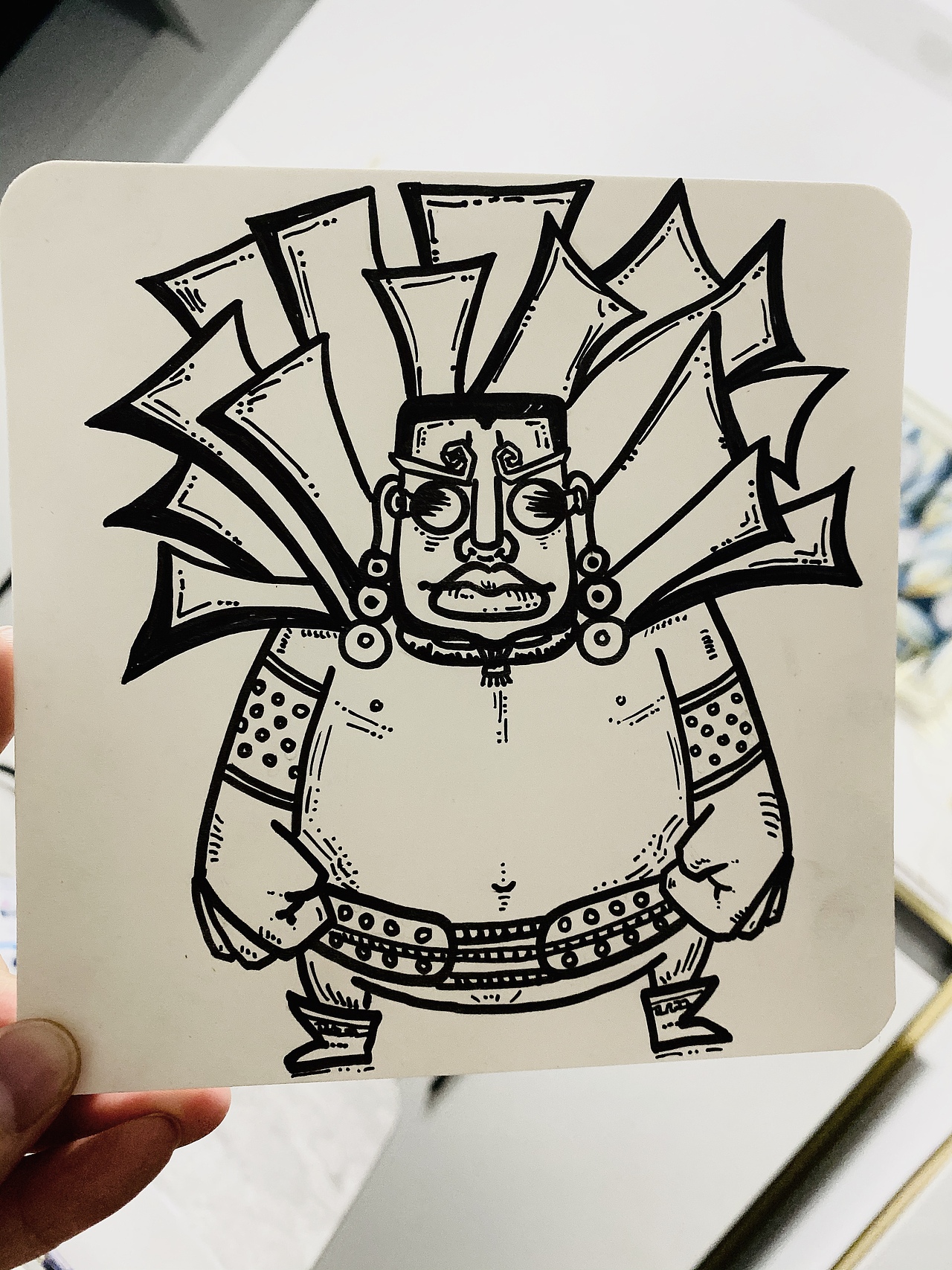 蒙古族原创插画,蒙古族摔跤手,搏克手,蒙古男人